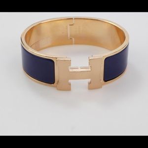 Hermes Clic Clac H Bracelet Blue Indigo GM